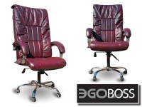 Офисное массажное кресло EGO BOSS EG1001 Maroon в комплектации ELITE натуральная кожа - магазин СпортДоставка. Спортивные товары интернет магазин в Реутове 