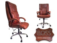 Офисное массажное кресло EGO BOSS EG1001Махагон в комплектации ELITE натуральная кожа - магазин СпортДоставка. Спортивные товары интернет магазин в Реутове 